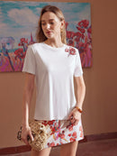 Camiseta Manga Curta com Paetês