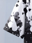 Conjunto de camiseta negra de manga corta con estampado de espadas y pantalones cortos para adolescente