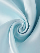 Lovelzi Elegant and Magnificent, Dignified and Generous, Retro and Charming, Aqua Satin Dress with Gold Thread Applique on One Shoulder with Padding on Bust, High Waist Design A-Line Silhouette with Pleated Hem Mid-Length, Suitable for Party,