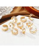 ✨💛 Golden Vintage Set – 10 Adjustable Rings for a Touch of Charm! 💛✨