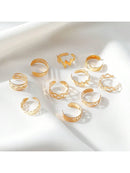 ✨💛 Golden Vintage Set – 10 Adjustable Rings for a Touch of Charm! 💛✨