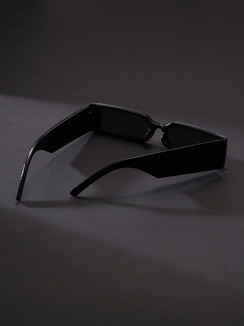 1 pieza de gafas de moda con montura pequeña estilo Y2K negras, adecuadas para mujeres y hombres, ideales para playa y fotografía.