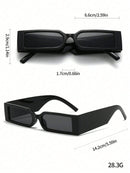 1 Piece Black Y2K Style Small Frame Fashion Glasses, Suitable for Women and Men, Ideal for Beach and Photography