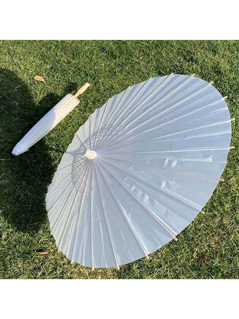 1 paraguas de papel blanco de 24 pulgadas, ideal para pintar, ideal para bodas, como regalo de cumpleaños creativo. Ideal para recuerdos de boda, estilo japonés y chino.