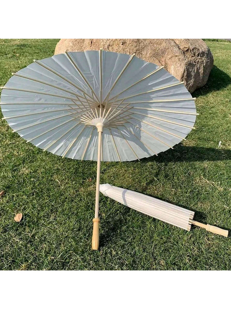 1 paraguas de papel blanco de 24 pulgadas, ideal para pintar, ideal para bodas, como regalo de cumpleaños creativo. Ideal para recuerdos de boda, estilo japonés y chino.
