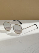 015068863-0009-SX2358 1 Piece Metal Texture Fashion Glasses for Men and Women, Fashionable Polygonal Geometric Glasses for Indoor and Outdoor Use, Black/Gold/Silver/Brown, Stylish and Cool Glasses Suitable for All Seasons, Thick Frame