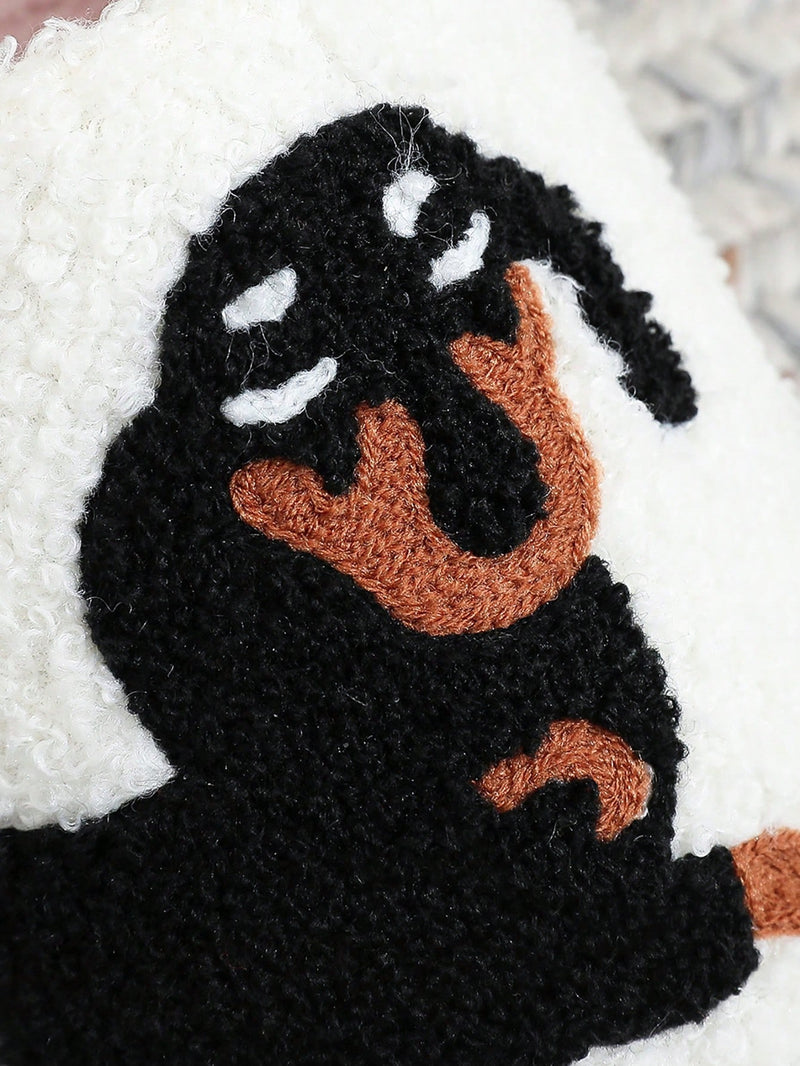 Pantuflas de perro salchicha, talla única, cálidas y peludas para mujer, pantuflas de felpa para el hogar.