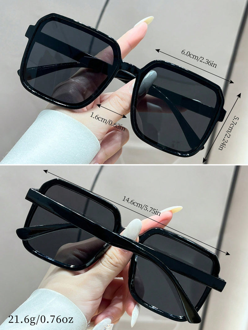4 gafas de sol cuadradas de moda para mujer, bonitos accesorios de playa personalizados de verano Y2K, gafas de playa para mujer