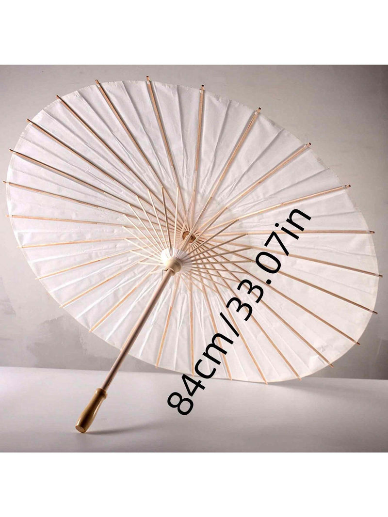 1 paraguas de papel blanco de 24 pulgadas, ideal para pintar, ideal para bodas, como regalo de cumpleaños creativo. Ideal para recuerdos de boda, estilo japonés y chino.