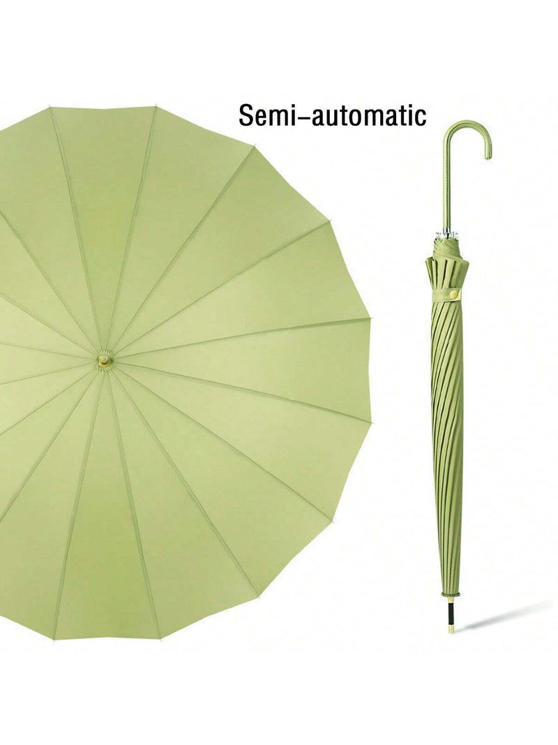 Paraguas japonés de mango largo para días soleados y lluviosos, negro, grande, resistente a tormentas, 16 varillas, automático e impermeable, diseño de corazón de San Valentín para niño.