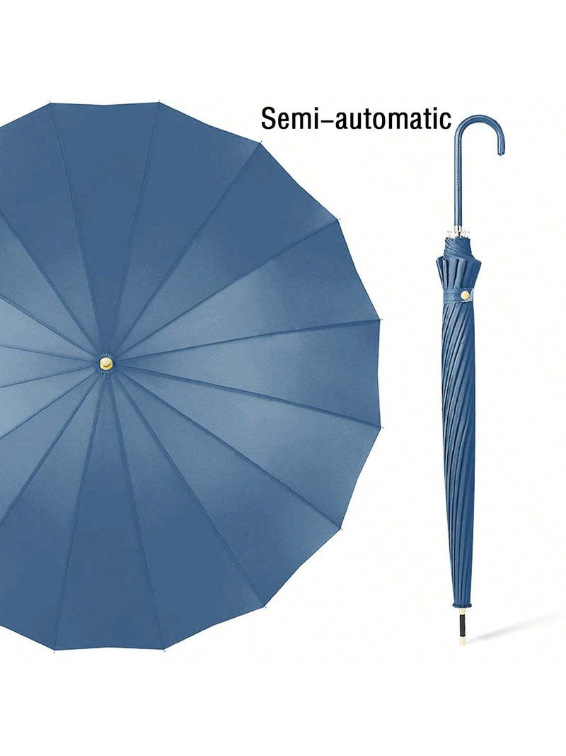 Paraguas japonés de mango largo para días soleados y lluviosos, negro, grande, resistente a tormentas, 16 varillas, automático e impermeable, diseño de corazón de San Valentín para niño.
