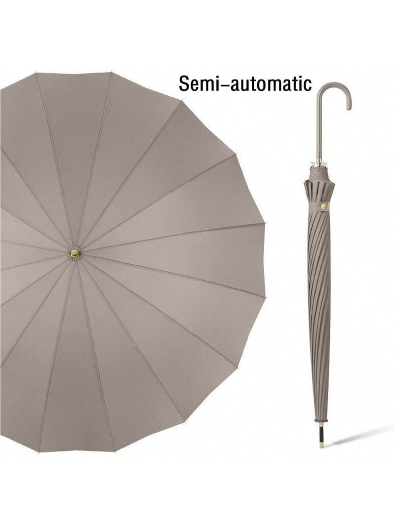 Paraguas japonés de mango largo para días soleados y lluviosos, negro, grande, resistente a tormentas, 16 varillas, automático e impermeable, diseño de corazón de San Valentín para niño.