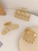 ✨ Fashionable women's hair clips ✨ in metal, claw style, in 🥇 gold and 🥈 silver colors, with geometric design 🔶