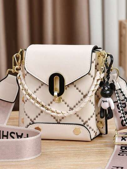 Bolso bandolera para teléfono móvil con llavero para mujer [2398]