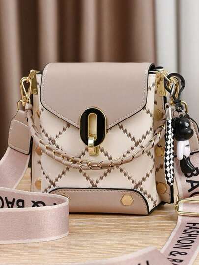 Bolso bandolera para teléfono móvil con llavero para mujer [2398]