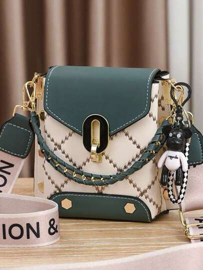 Bolso bandolera para teléfono móvil con llavero para mujer [2398]