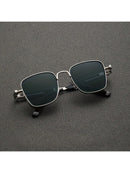 1 Piece Silver Metal Steampunk Square Frame Glasses - Unique and Cool Retro Design, Fashion and Stylish - Suitable for Both Men and Women, Perfect for Outdoor Enthusiasts, Ideal for Sports, Parties, Vacations, Traveling