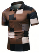 Polo Shirt with Geometric Print