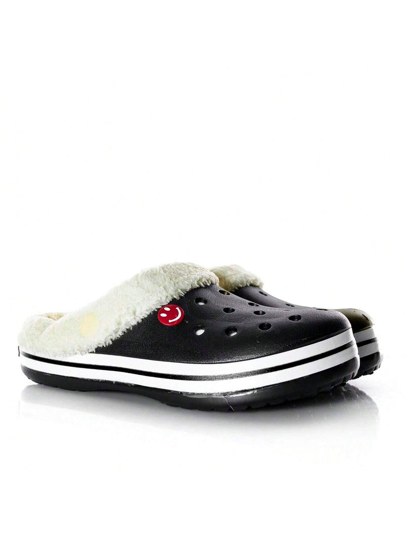 Zapatillas de invierno Babouche Red Foot con piel, unisex, suaves, ligeras y cómodas para uso diario.