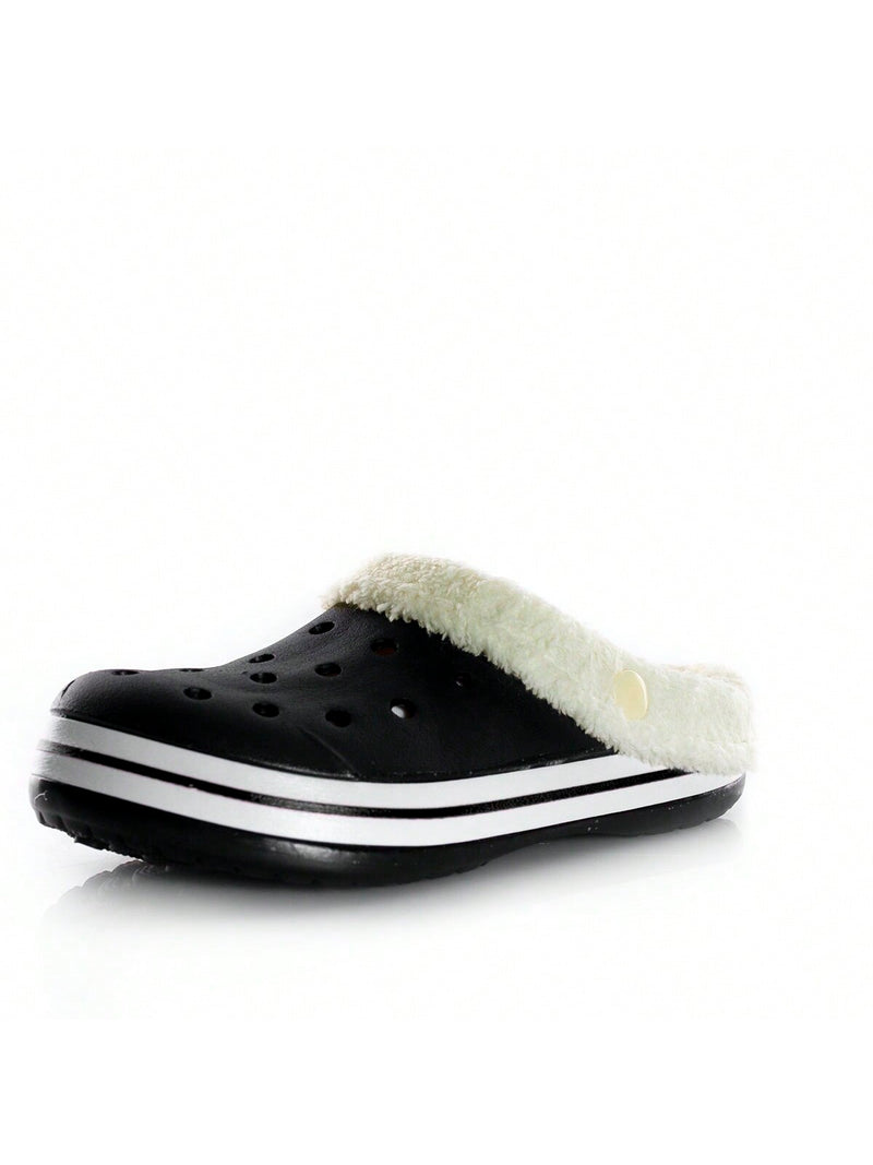 Zapatillas de invierno Babouche Red Foot con piel, unisex, suaves, ligeras y cómodas para uso diario.