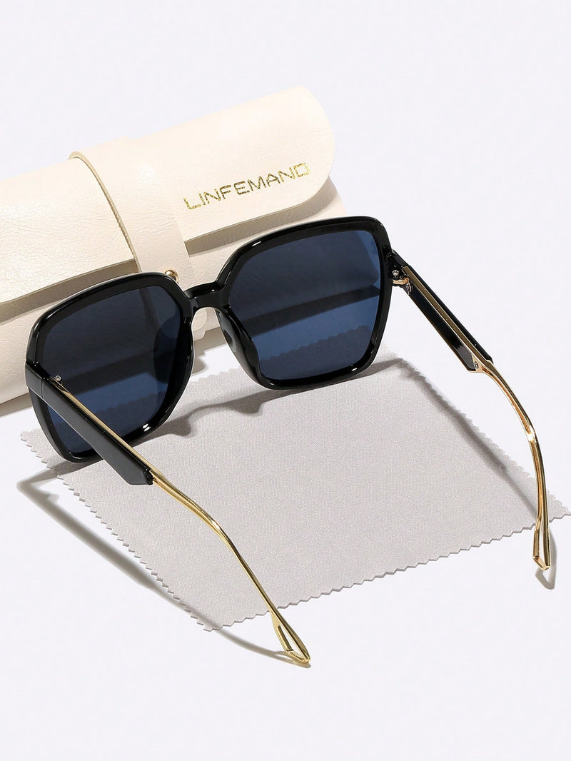 Gafas de moda LINFEMAND, diseño poligonal de marca de moda, lentes degradados ligeros, protección UV para conducir, playa, viajes, regalo de vacaciones para mujer.