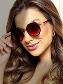 Óculos Octogonal Vintage Feminino