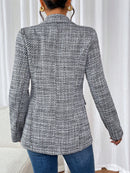 Blazer de Manga Longa Simples em tweed