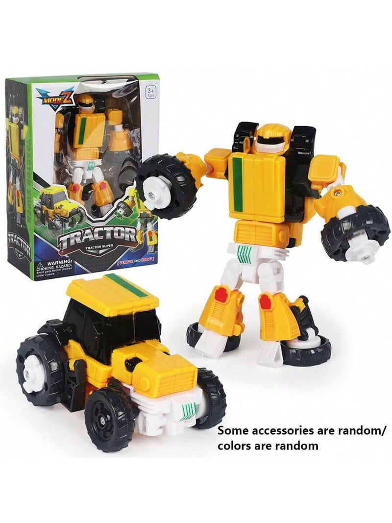 1PC Transforming Robot Car Toy for Kids, Manually Transform into Airplane/Tank, Cartoon Robot Design, Educational Toy Gift for Boys Room Decor, Christmas Gift, Color Blocks