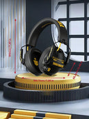 TRANSFORMERS Bumblebee TF-G03 Bluetooth Headset, Gaming Grade, Spatial Audio Effect, Super Long Battery Life, Low Latency Music, Detachable HD Mic, Adjustable, Mechanical Style Wireless Headphones for Computer