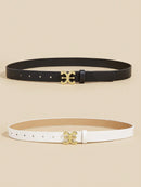 2 Pcs/Set Women's Basic Alphabet Decoration Belt With Metal Buckle, Suitable For Daily Wear