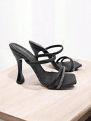 Zuecos de estilo formal Bellamore para mujer, tacón medio, copa de 9,5 cm, colores: negro, nude y blanco roto.