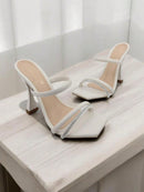 Zuecos de estilo formal Bellamore para mujer, tacón medio, copa de 9,5 cm, colores: negro, nude y blanco roto.