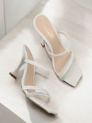 Zuecos de estilo formal Bellamore para mujer, tacón medio, copa de 9,5 cm, colores: negro, nude y blanco roto.