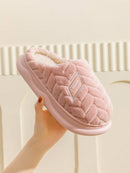 Pantuflas antideslizantes de estilo sencillo para mujer, pantuflas mullidas con suela gruesa para uso en interiores y exteriores, nuevas pantuflas peludas para dormitorio.