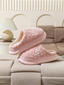 Pantuflas antideslizantes de estilo sencillo para mujer, pantuflas mullidas con suela gruesa para uso en interiores y exteriores, nuevas pantuflas peludas para dormitorio.