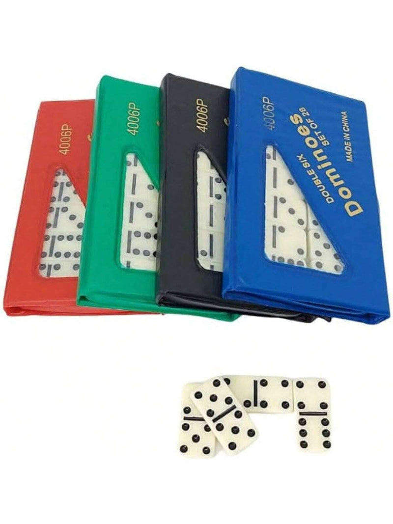 Juego de dominó profesional de hueso blanco y negro de 28 piezas con estuche resistente de lujo - UP SHOP