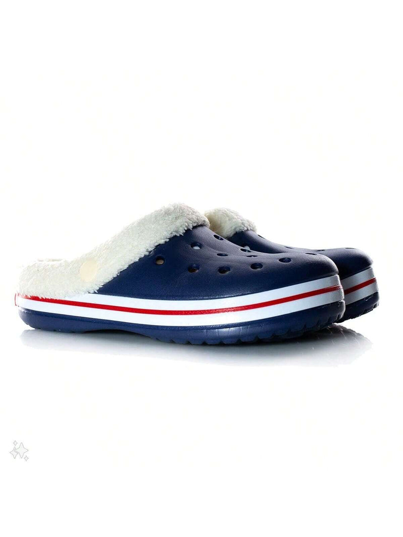 Zapatillas de invierno Babouche Red Foot con piel, unisex, suaves, ligeras y cómodas para uso diario.
