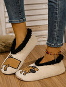 Bonitas pantuflas minimalistas para dormitorio de mujer, zapatillas térmicas de interior para invitados, nueva colección de otoño e invierno con un bonito y divertido diseño de panda y perro, suela gruesa antideslizante y cómodas para usar en casa.