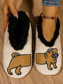 Bonitas pantuflas minimalistas para dormitorio de mujer, zapatillas térmicas de interior para invitados, nueva colección de otoño e invierno con un bonito y divertido diseño de panda y perro, suela gruesa antideslizante y cómodas para usar en casa.