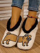 Bonitas pantuflas minimalistas para dormitorio de mujer, zapatillas térmicas de interior para invitados, nueva colección de otoño e invierno con un bonito y divertido diseño de panda y perro, suela gruesa antideslizante y cómodas para usar en casa.