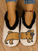 Bonitas pantuflas minimalistas para dormitorio de mujer, zapatillas térmicas de interior para invitados, nueva colección de otoño e invierno con un bonito y divertido diseño de panda y perro, suela gruesa antideslizante y cómodas para usar en casa.