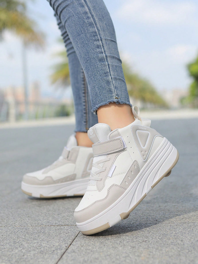 Patines de 4 ruedas mejorados para adolescentes, otoño y primavera, diseño moderno con cordones, ruedas desmontables, para patinar en interiores y exteriores.