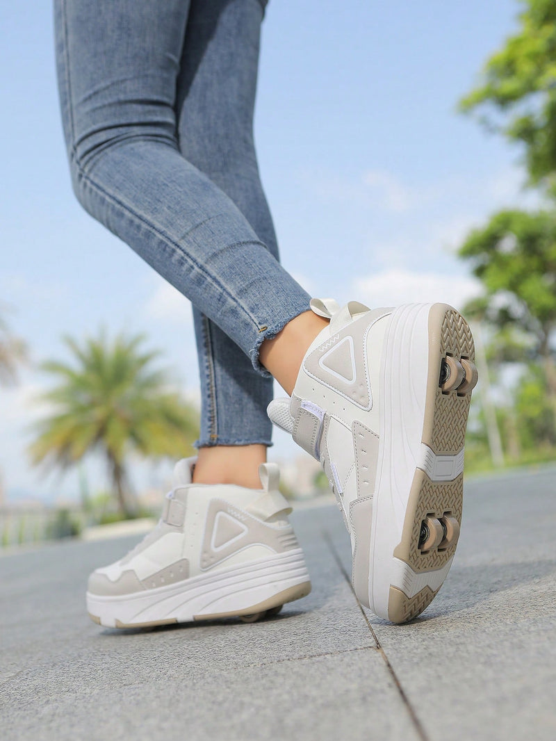 Patines de 4 ruedas mejorados para adolescentes, otoño y primavera, diseño moderno con cordones, ruedas desmontables, para patinar en interiores y exteriores.