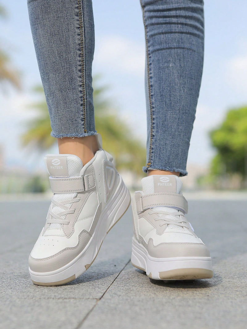 Patines de 4 ruedas mejorados para adolescentes, otoño y primavera, diseño moderno con cordones, ruedas desmontables, para patinar en interiores y exteriores.