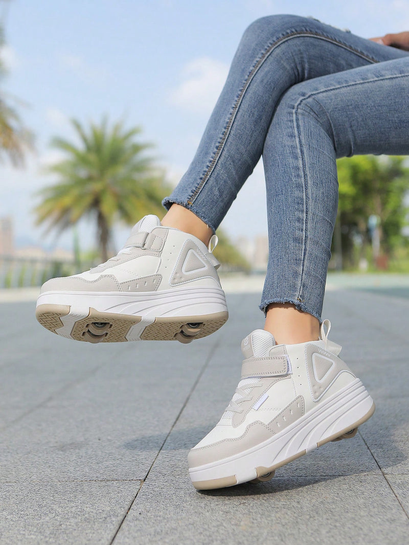 Patines de 4 ruedas mejorados para adolescentes, otoño y primavera, diseño moderno con cordones, ruedas desmontables, para patinar en interiores y exteriores.