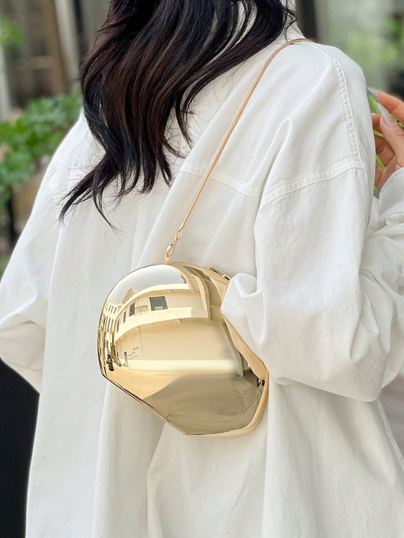 Bolsa Balde Transparente com Strass e Pérolas
