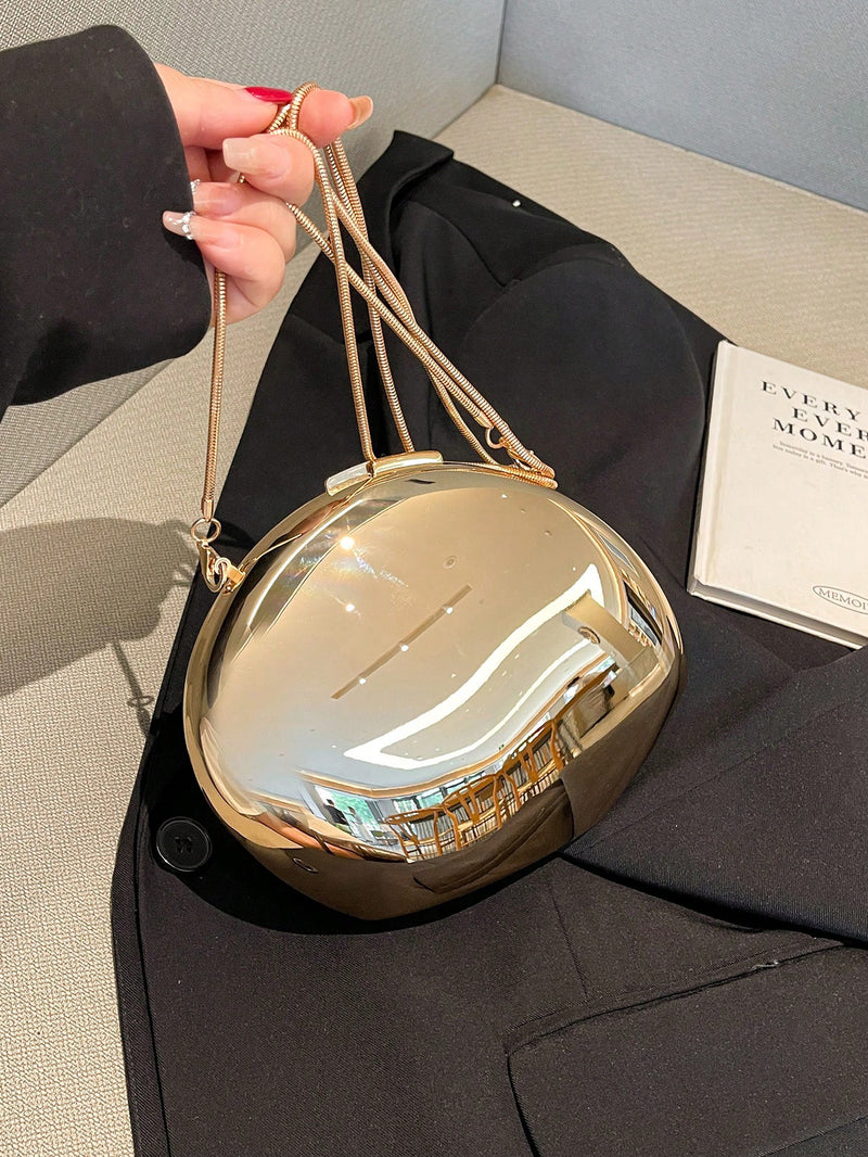 Bolsa Balde Transparente com Strass e Pérolas