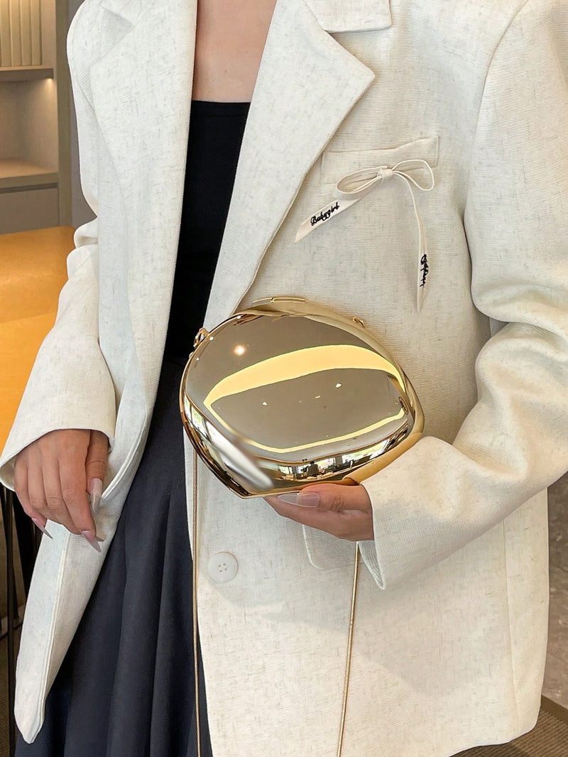 Bolsa Balde Transparente com Strass e Pérolas