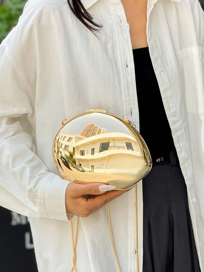 Bolsa Balde Transparente com Strass e Pérolas
