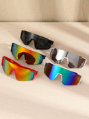 1/2/3/5 Pcs All-match Street Style Y2K Reflective Fashion Glasses for Men, Outdoor Cycling Running Mountaineering Skiing Accessories